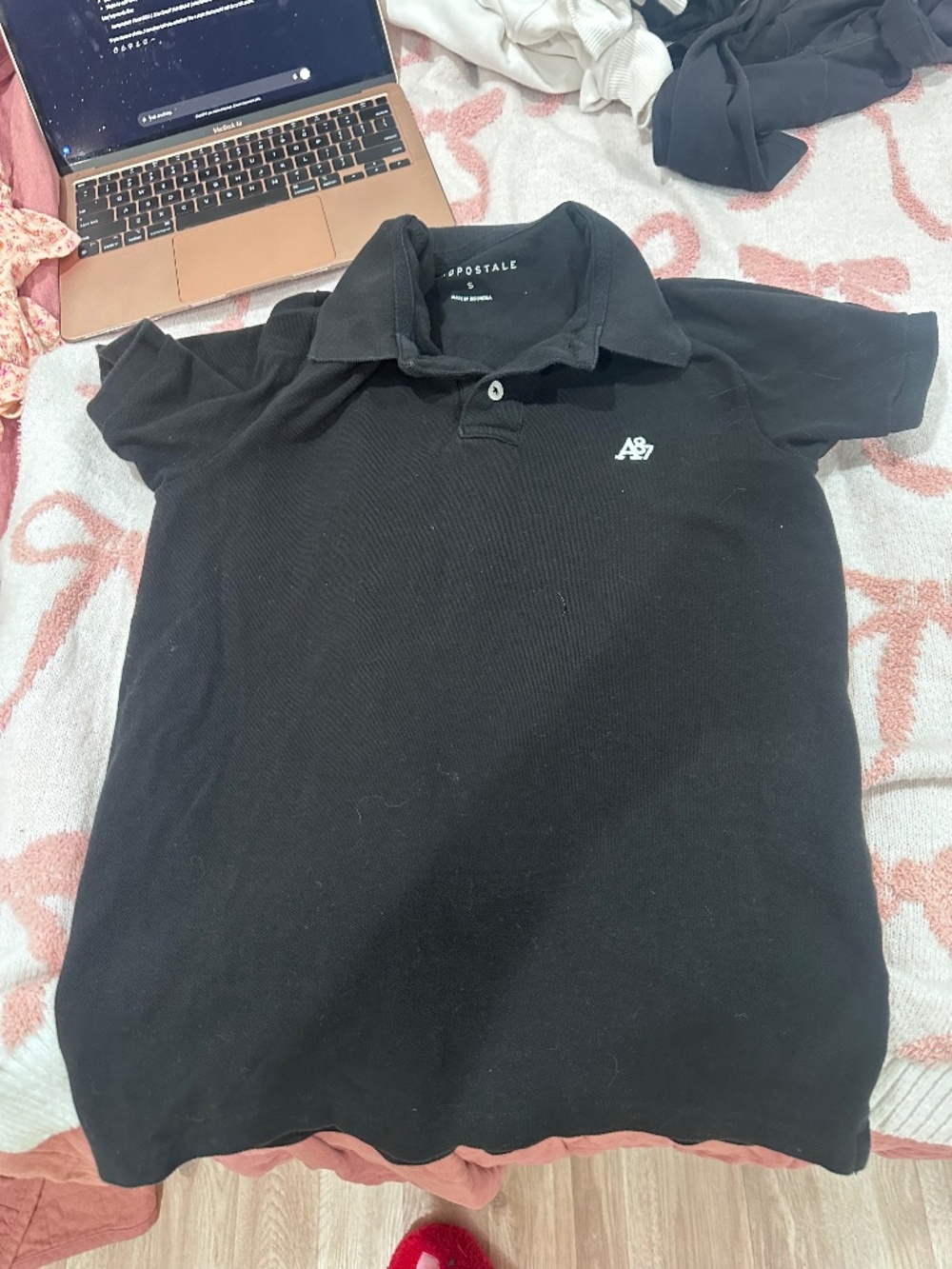 Aeropostale Men's Black Polo Shirt Size Small